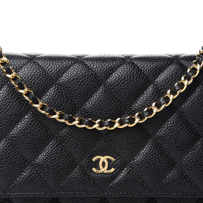 Chanel Caviar Quilted Wallet On Chain WOC Black 11 of 12