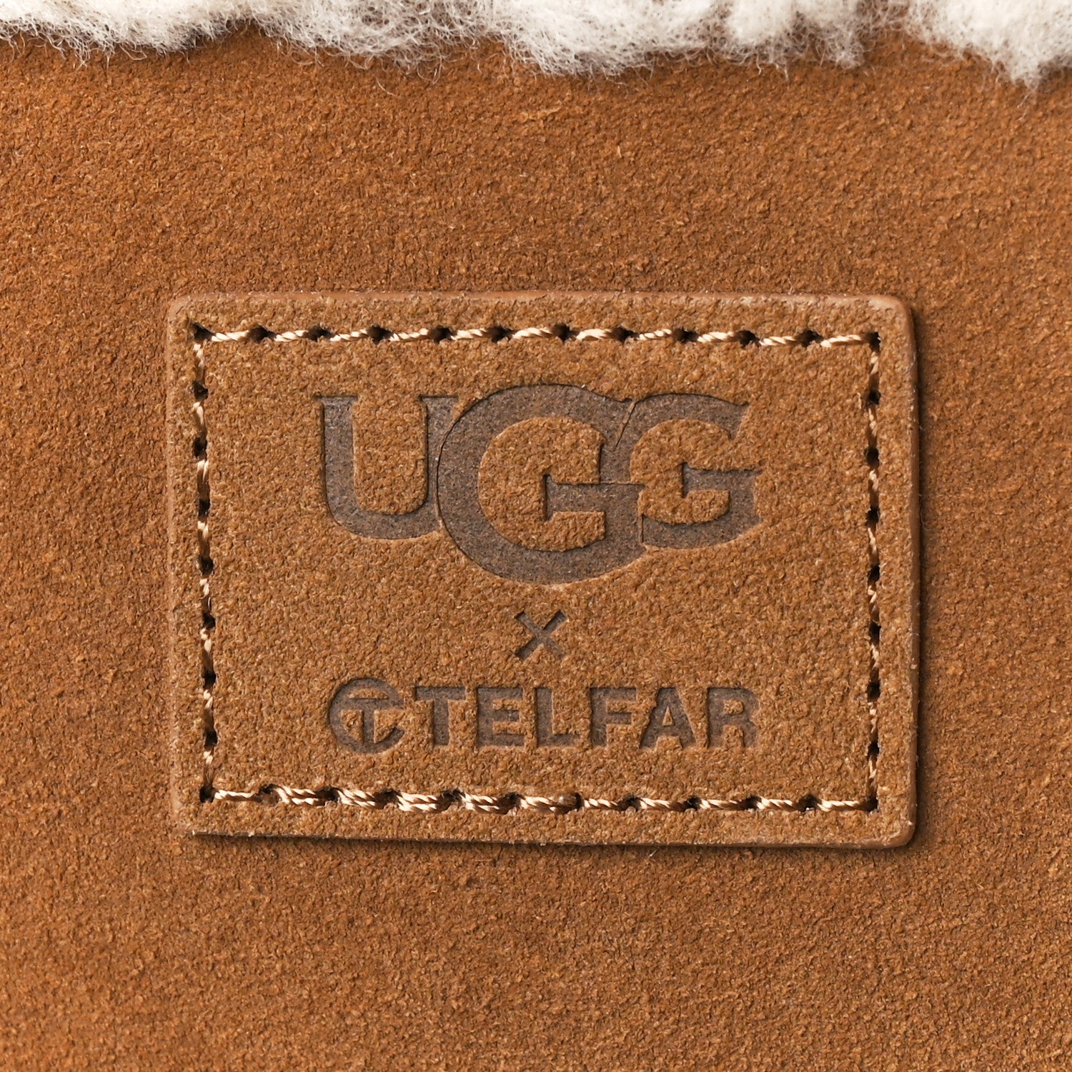 Telfar X UGG Suede Shearling Medium Shopping Bag Chestnut 9 of 13