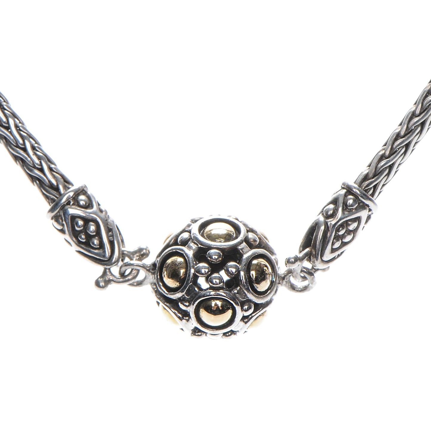 Sterling Silver 18K Gold Pearl Jaisalmer Station Necklace