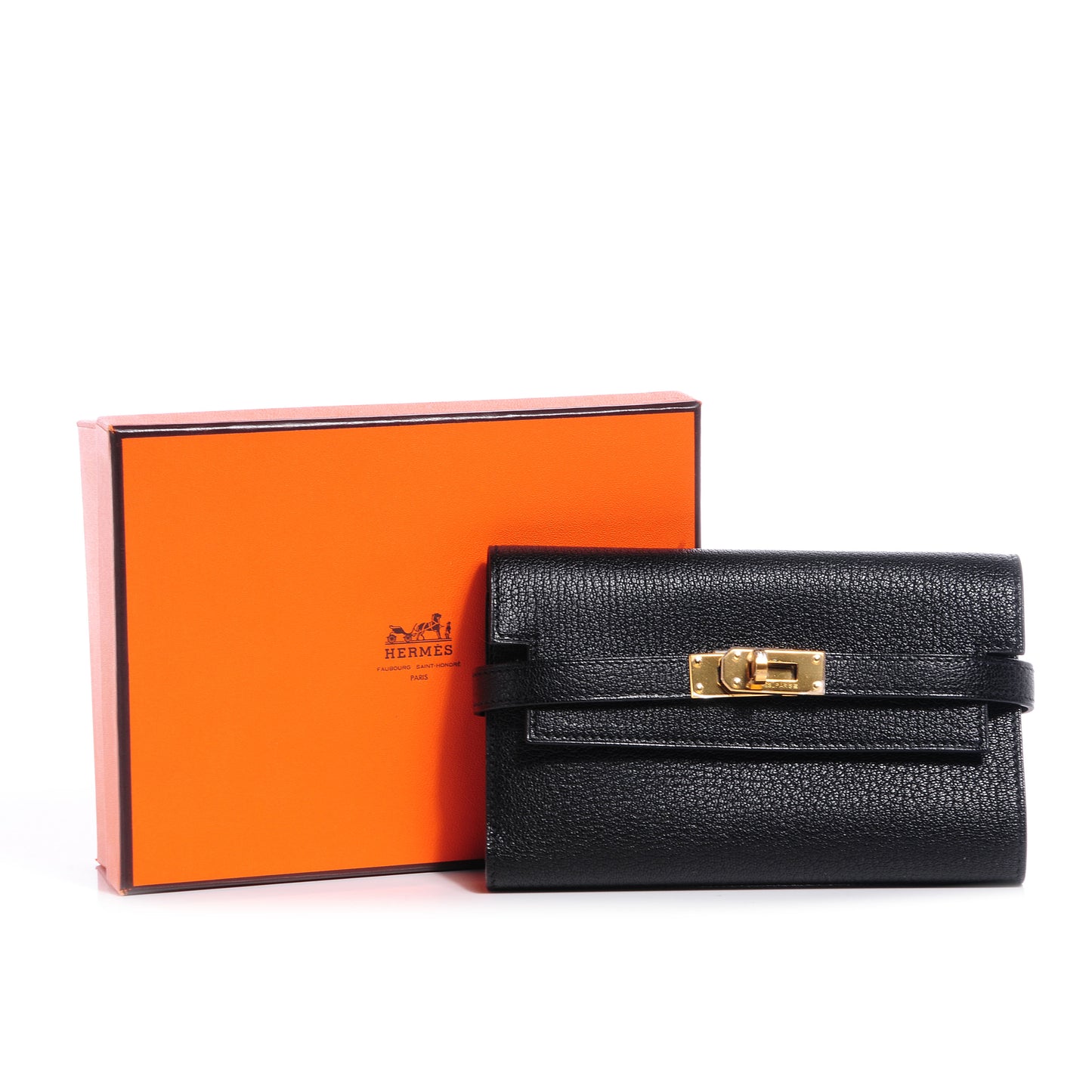 Chevre Mysore Medium Kelly Wallet Black
