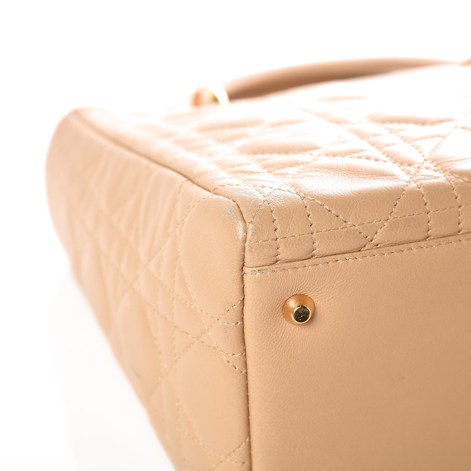 Christian Dior Lambskin Cannage Medium Lady Dior Beige 10 of 10