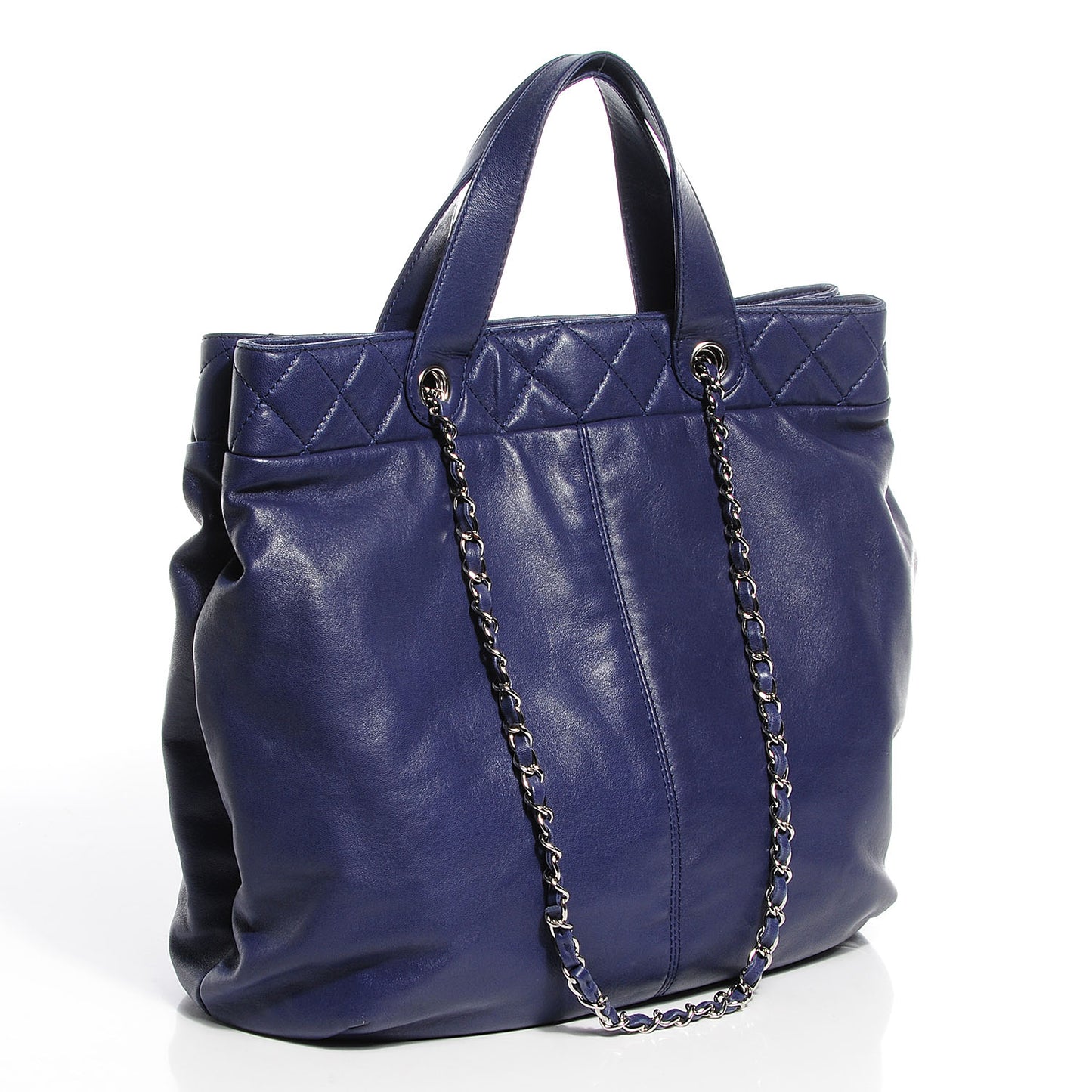 Lambskin Large Trianon Tote Blue