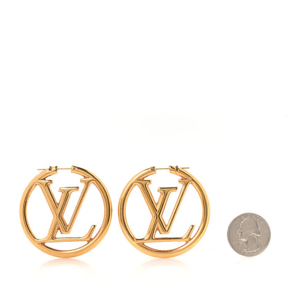 Louis Vuitton Metal Louise Hoop Earrings Gold 2 of 4