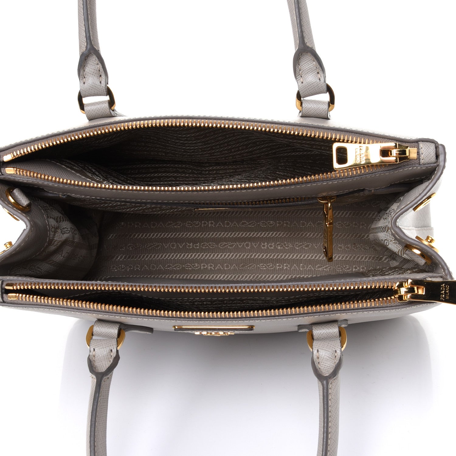 Prada Saffiano Small Galleria Double Zip Tote Pomice 4 of 4