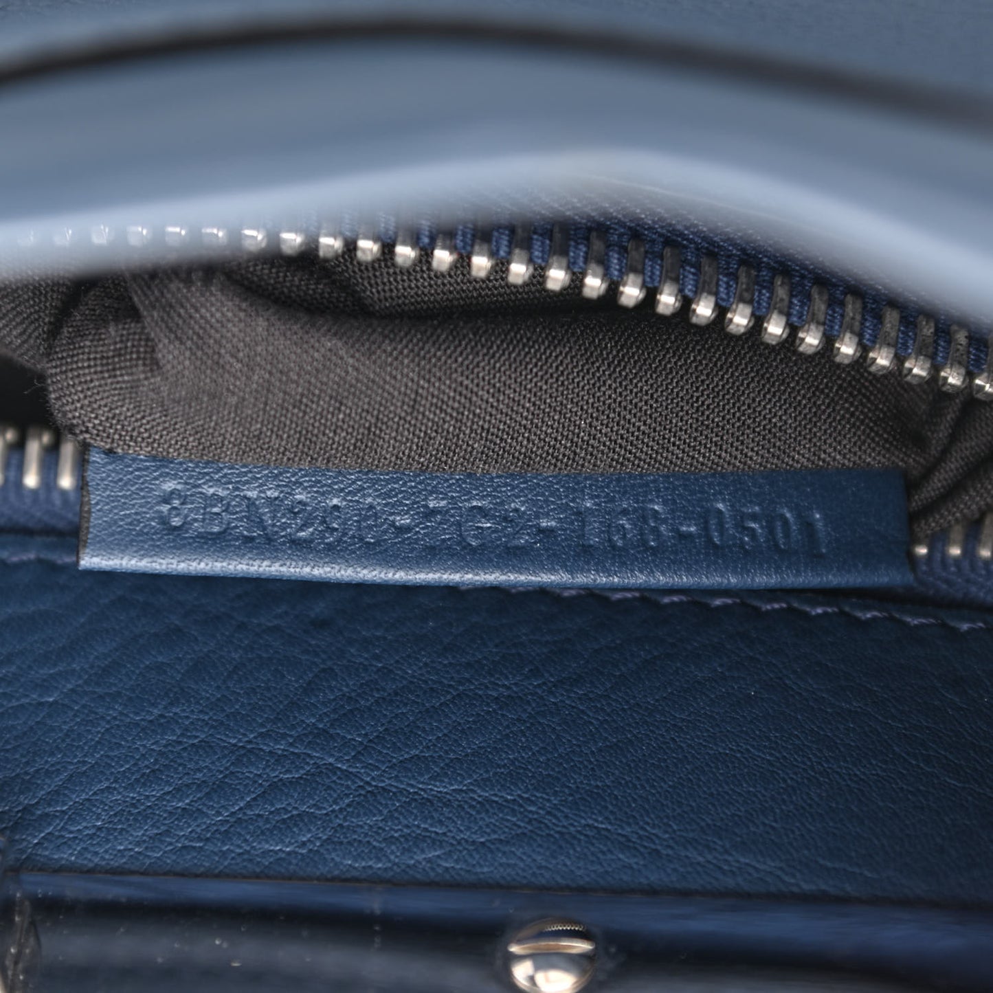 Calfskin Lace Up Medium Peekaboo Iconic Satchel Blue