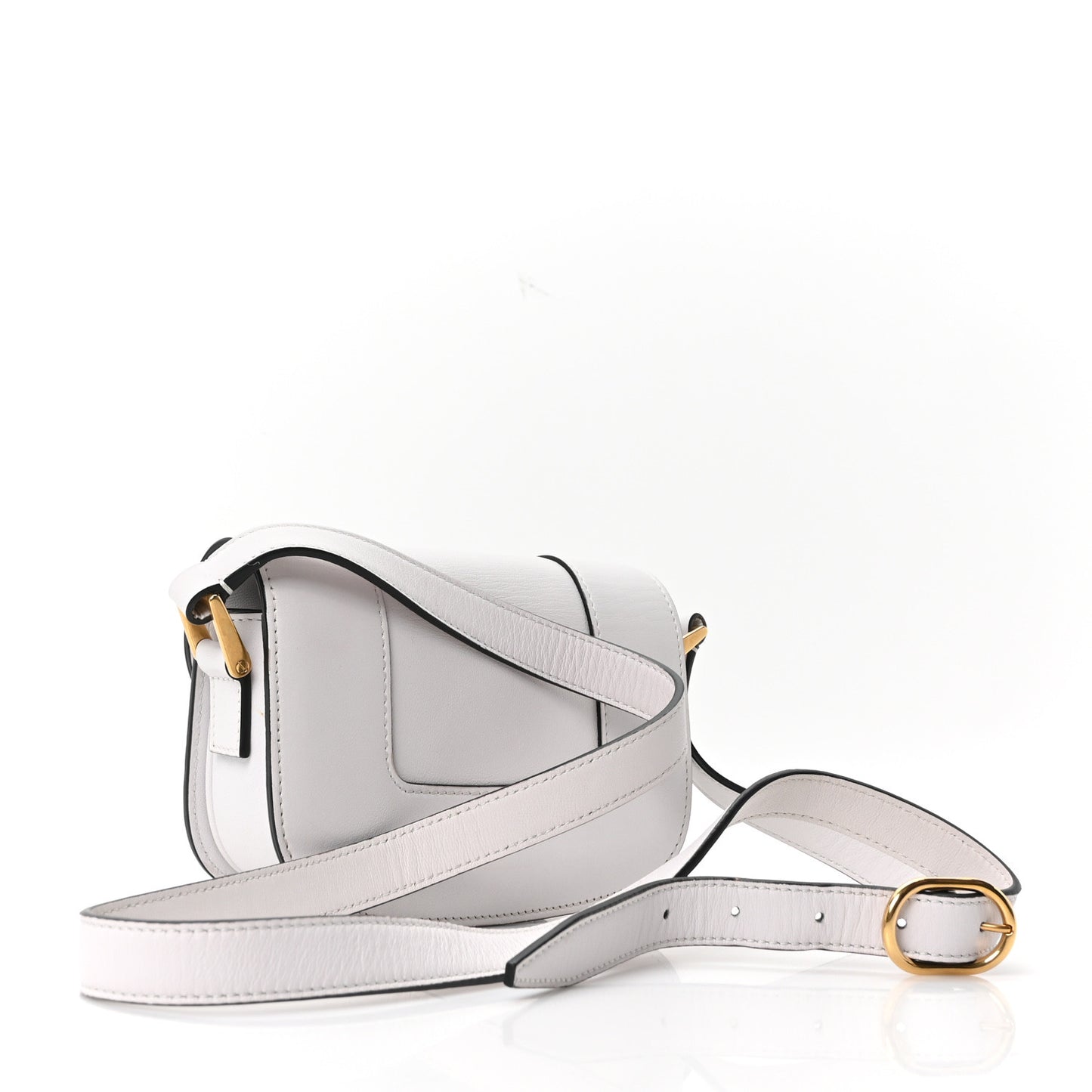Calfskin Small Supervee Crossbody Bag Optic White