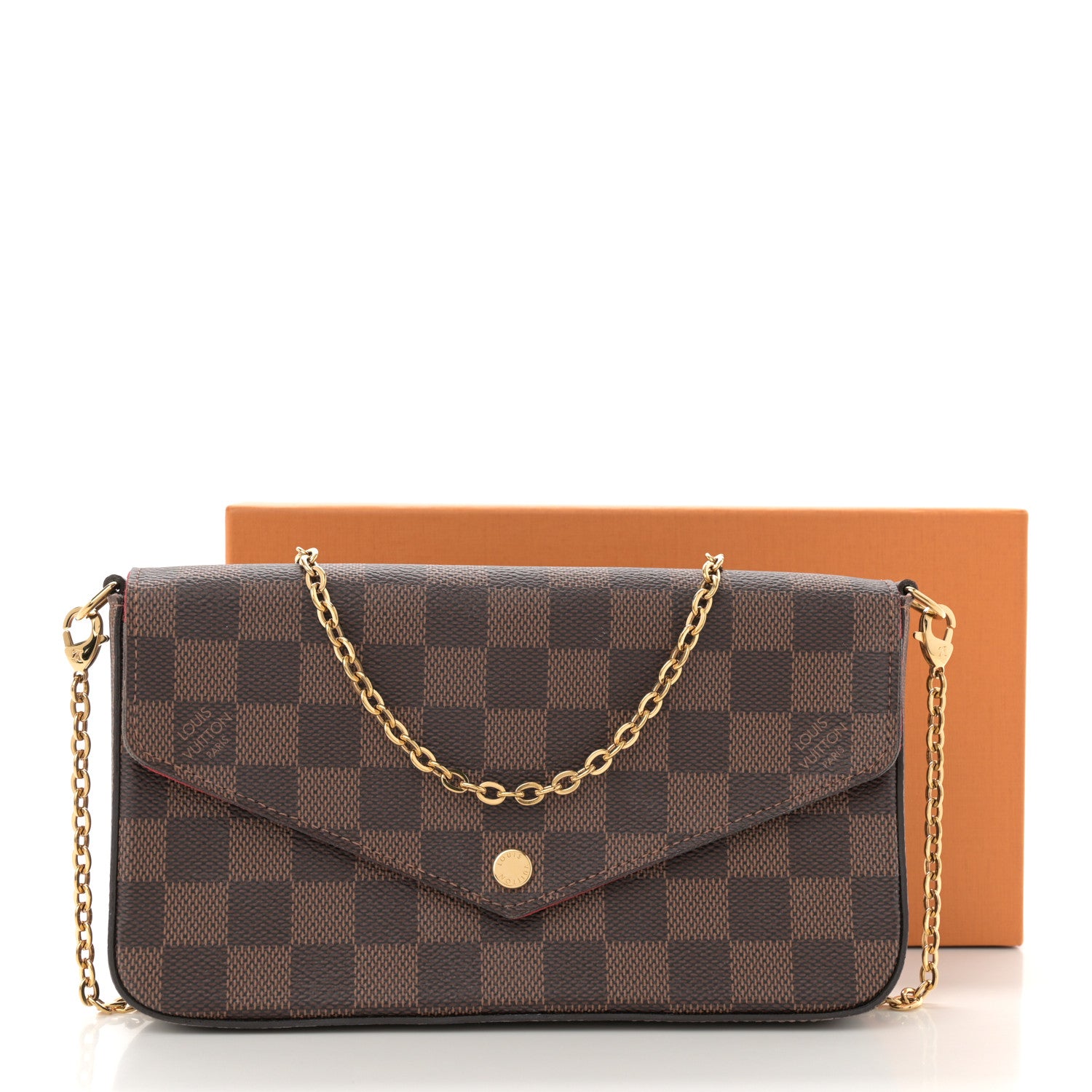 Louis Vuitton Damier Ebene Pochette Felicie Chain Wallet 10 of 10