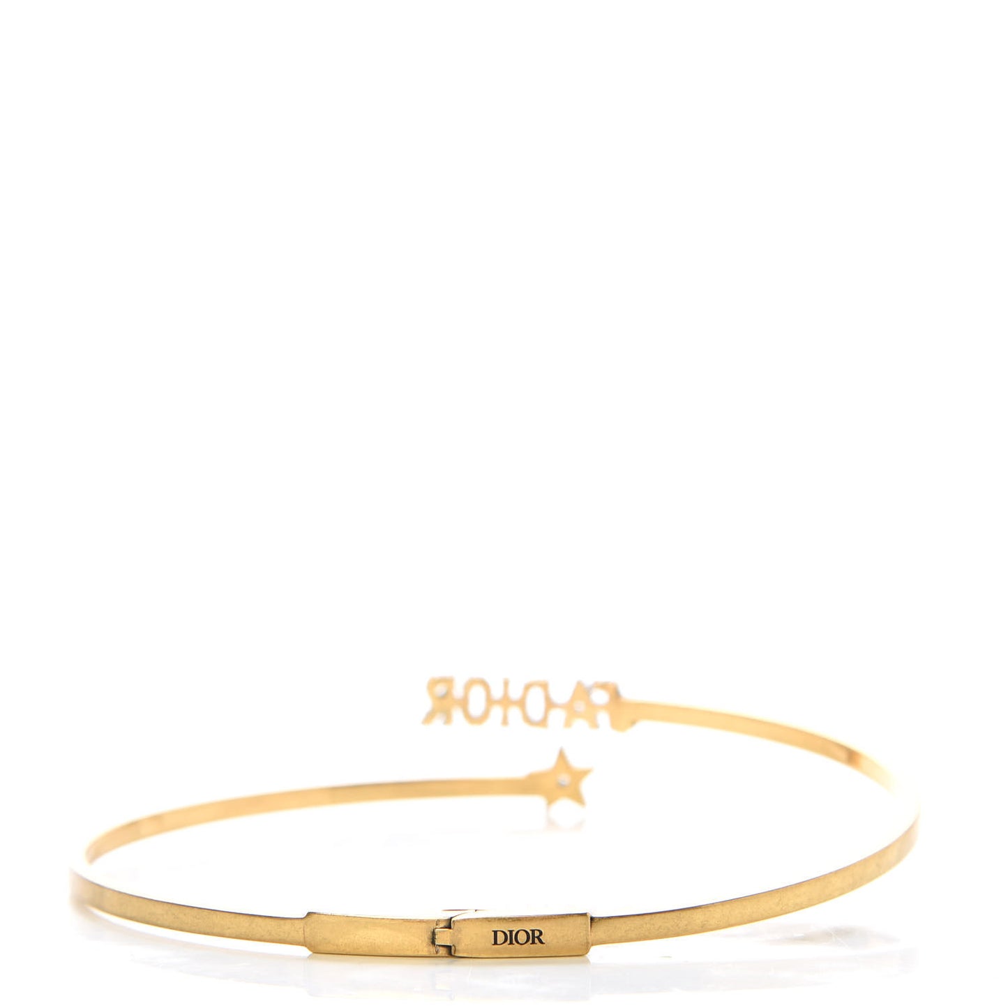 Metal J'Adior Logo Choker Necklace Antique Gold