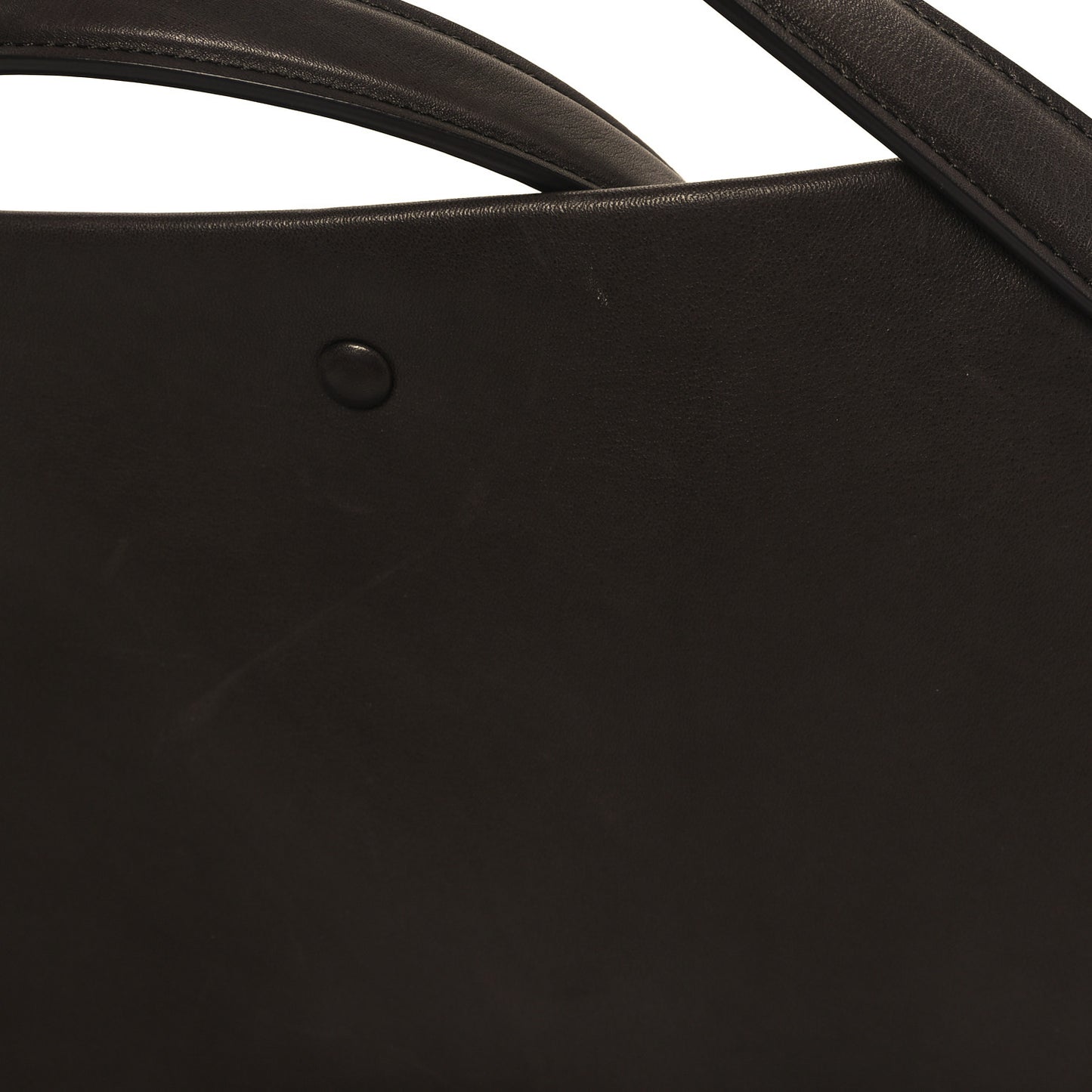 Polished Saddle Calfskin Idaho Top Handle Dark Brown