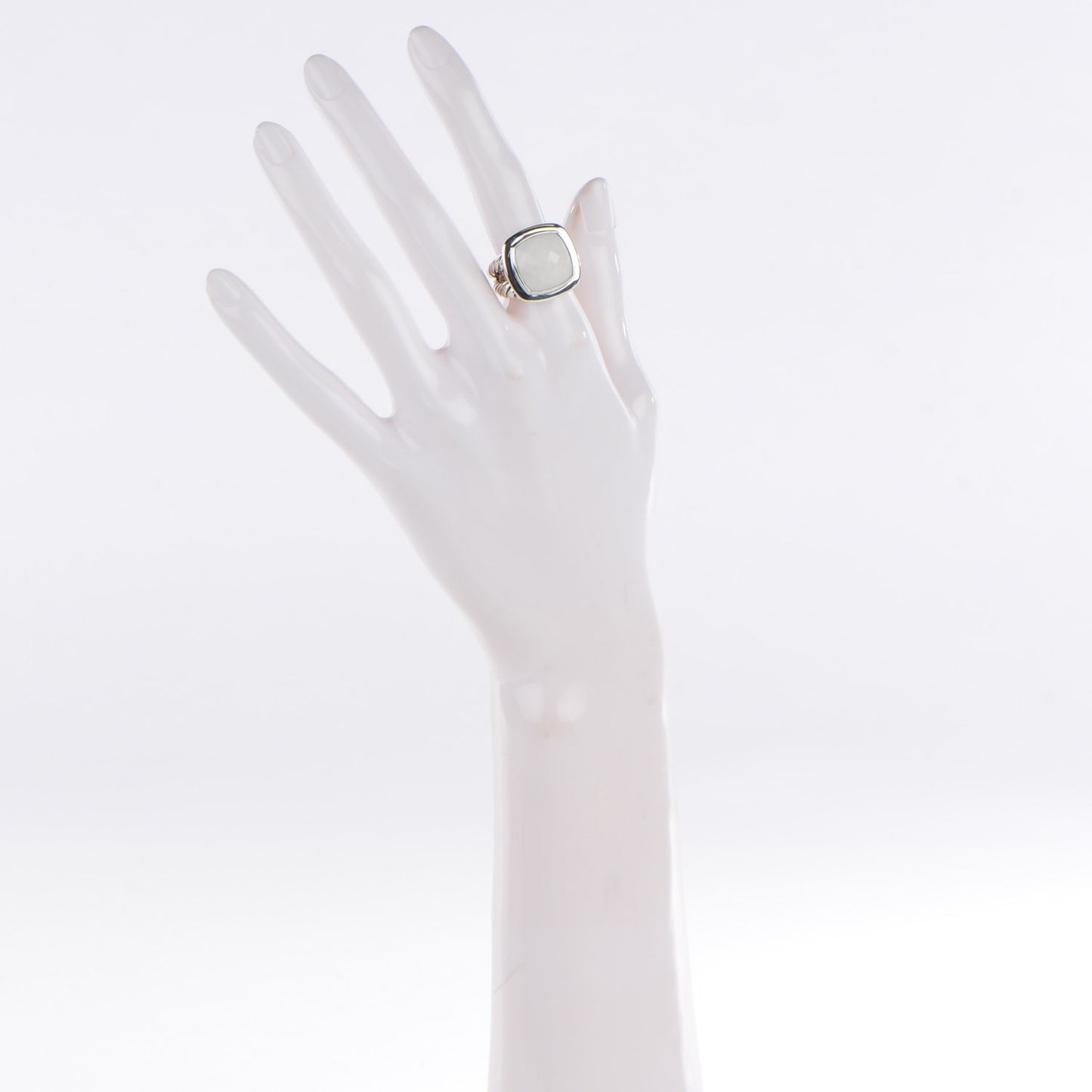 Sterling Silver White Agate 14mm Albion Ring 52 6