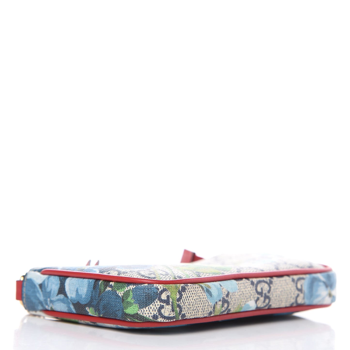 GG Supreme Monogram Blooms Mini Chain Bag Beige Blue Navy Hibiscus Red