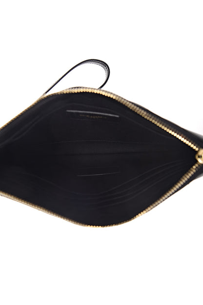 Saint Laurent Calfskin Matelasse Chevron Monogram A5 Wristlet Black 5 of 12