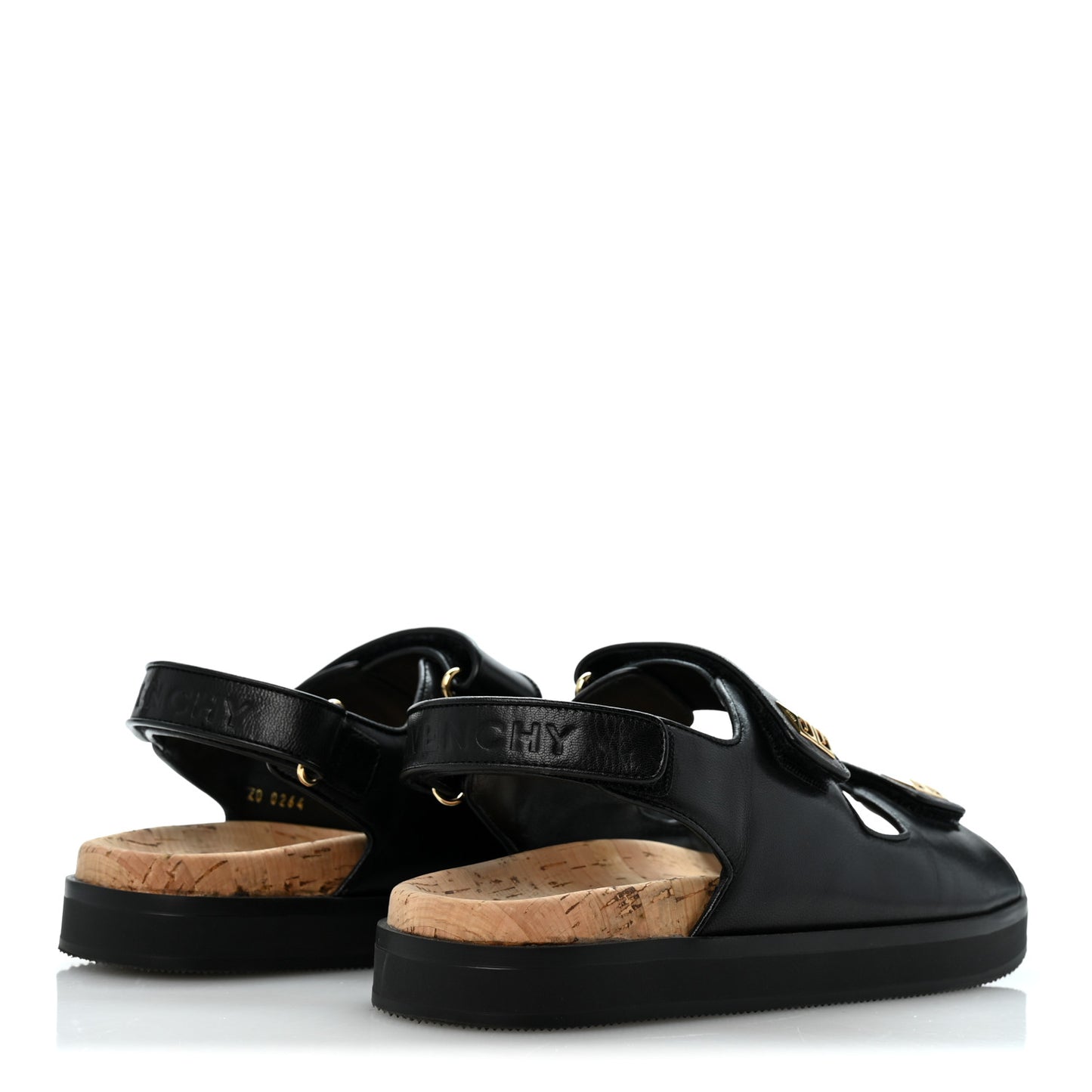 Calfskin 4G Strap Flat Sandals 37 Black