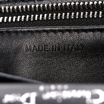 Christian Dior Calfskin Patch Embroidered Diorama Chain Wallet Black 8 of 13