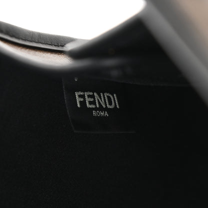 Fendi Glazed Fabric Vitello Century FF 1974 Stamp Patch Mini Peekaboo Defender Cover Mogano Panna Black 6 of 10