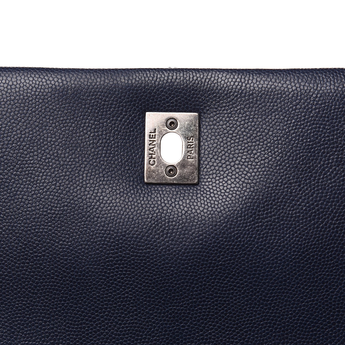 Caviar Quilted Medium Coco Handle Flap Navy Blue