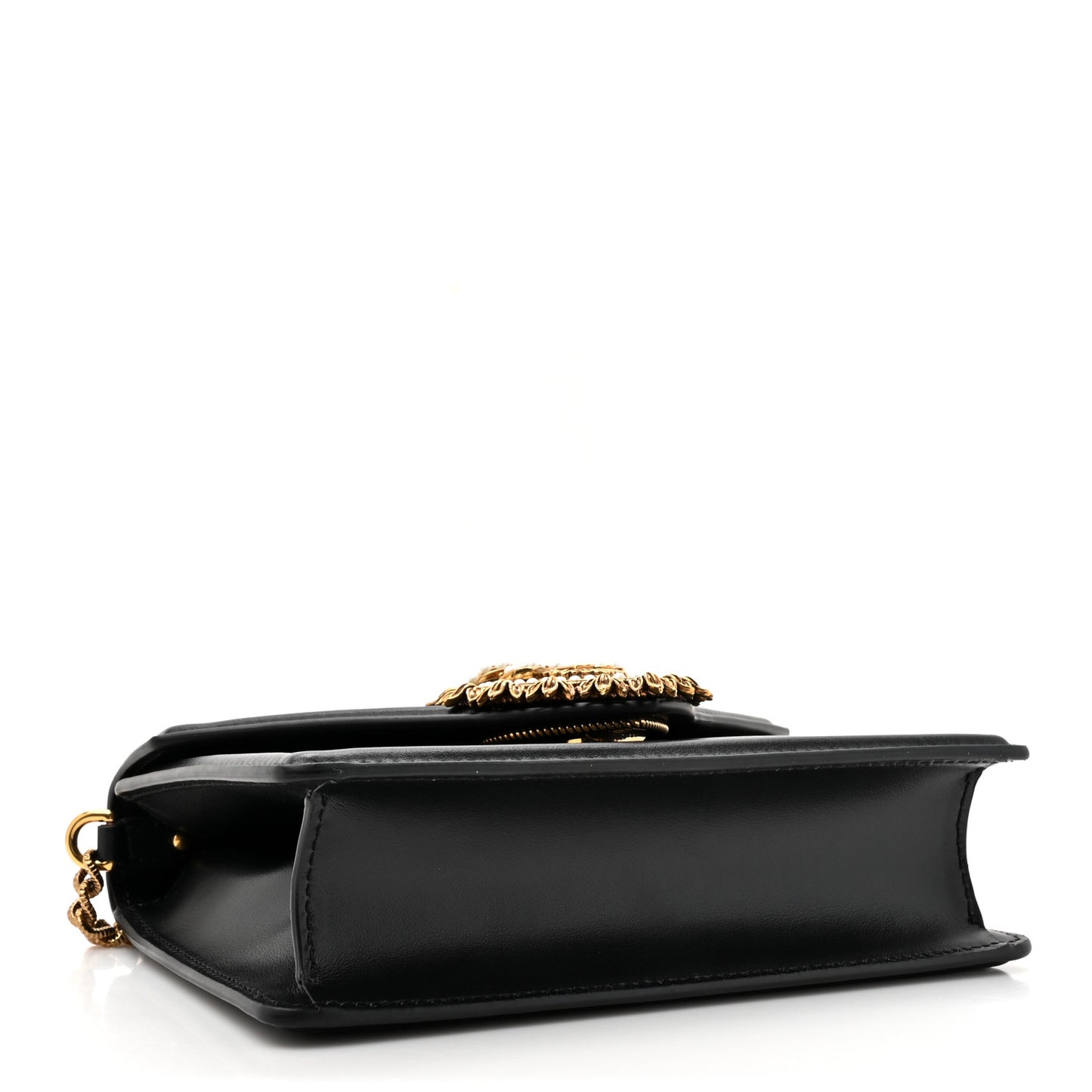 Smooth Calfskin Small Devotion Envelope Top Handle Bag Black