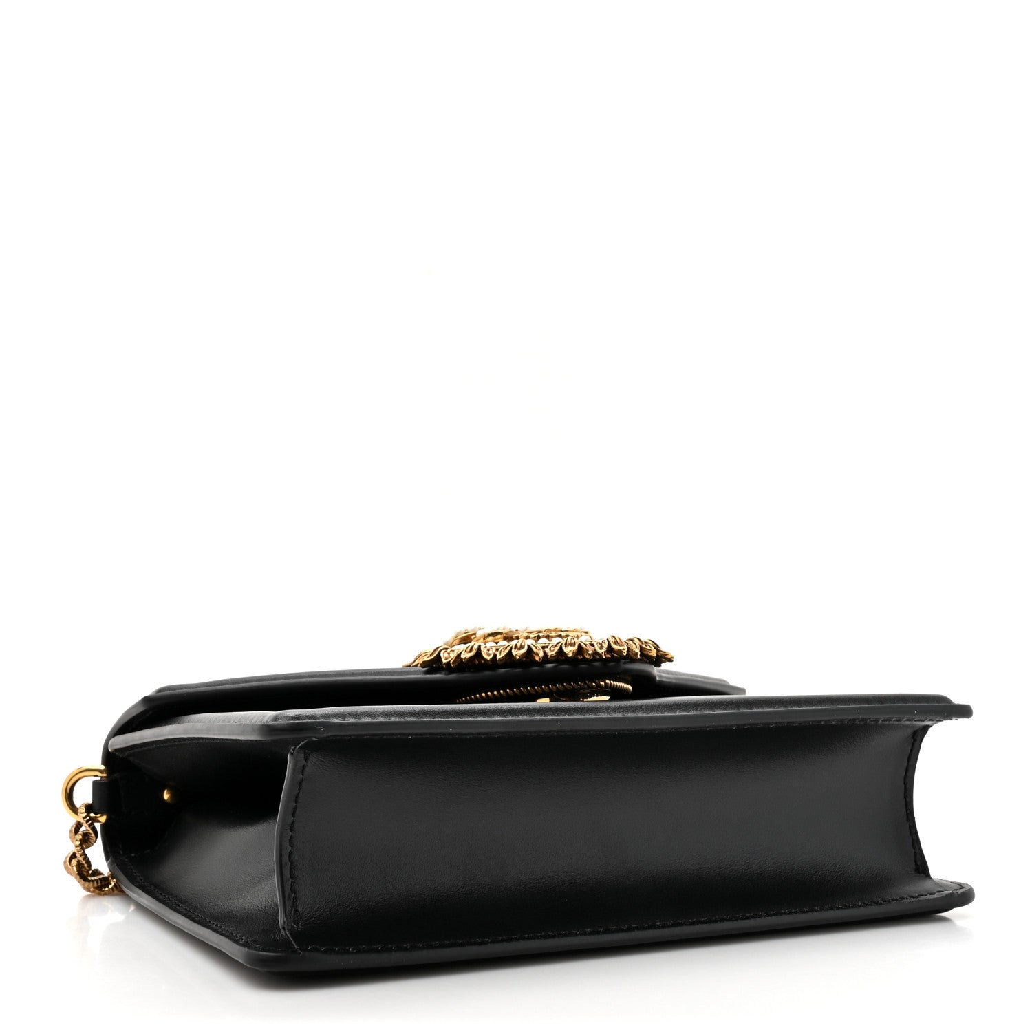 Dolce & Gabbana Smooth Calfskin Small Devotion Envelope Top Handle Bag Black 4 of 10
