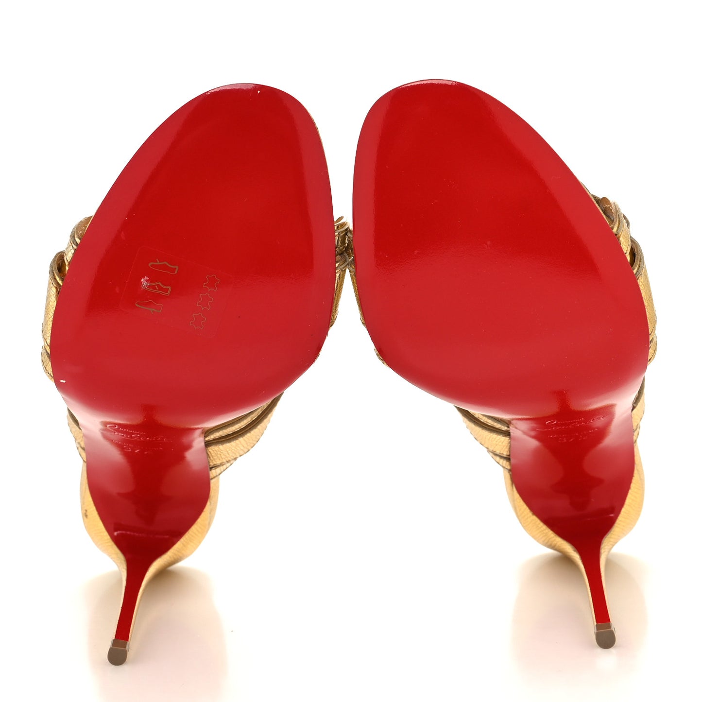 Lame Specchio Balistra 100 Slide Sandals 37.5 Gold