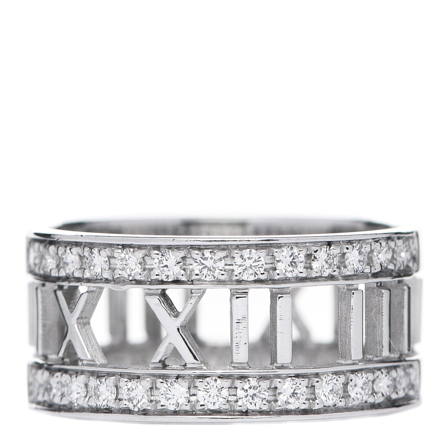 18K White Gold Diamond Wide Atlas Open Ring 57 8