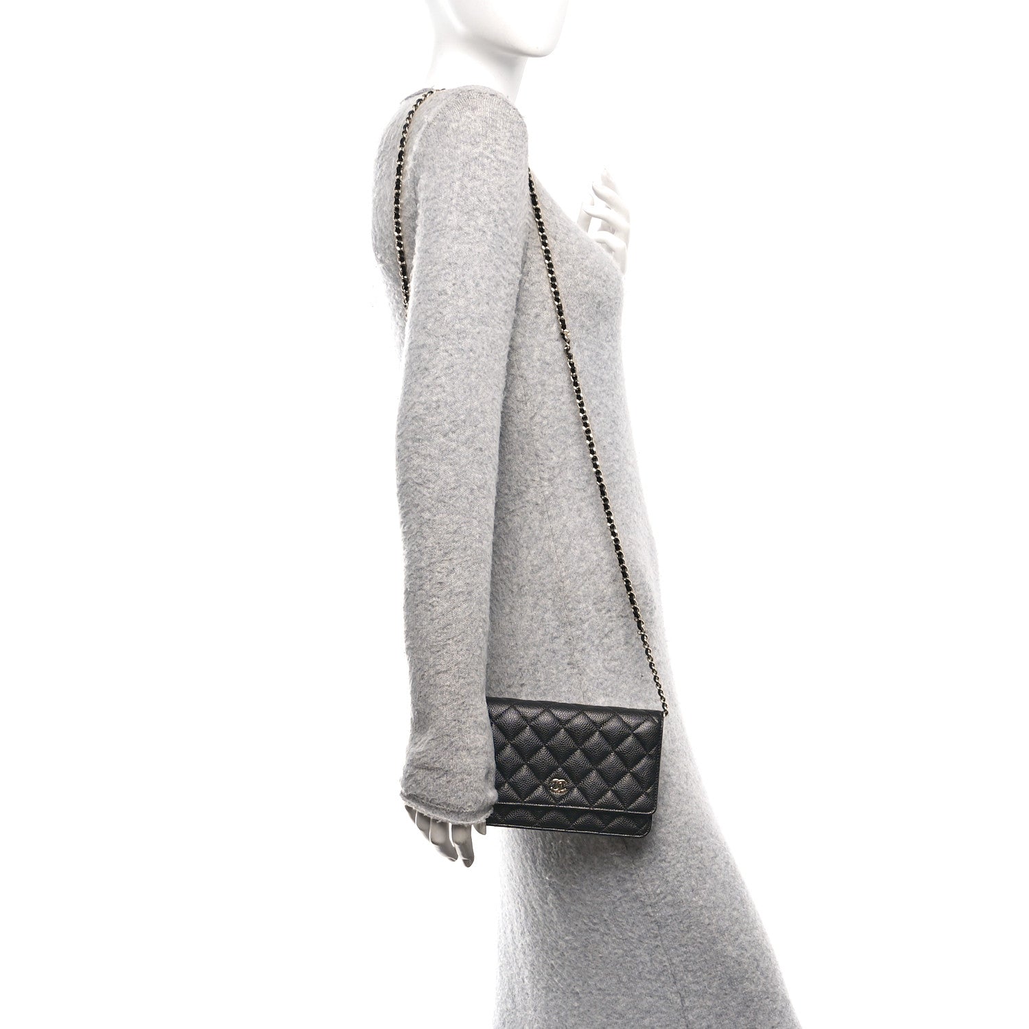 Chanel Caviar Quilted Wallet on Chain WOC Black 2 of 12