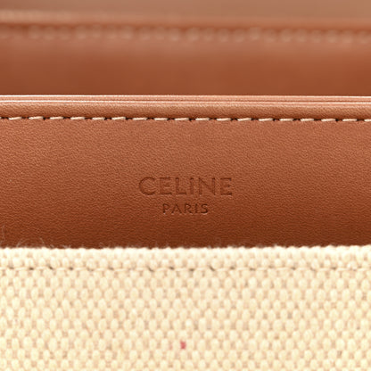 Celine Canvas Calfskin Small 16 Top Handle Bag Natural Tan 8 of 21