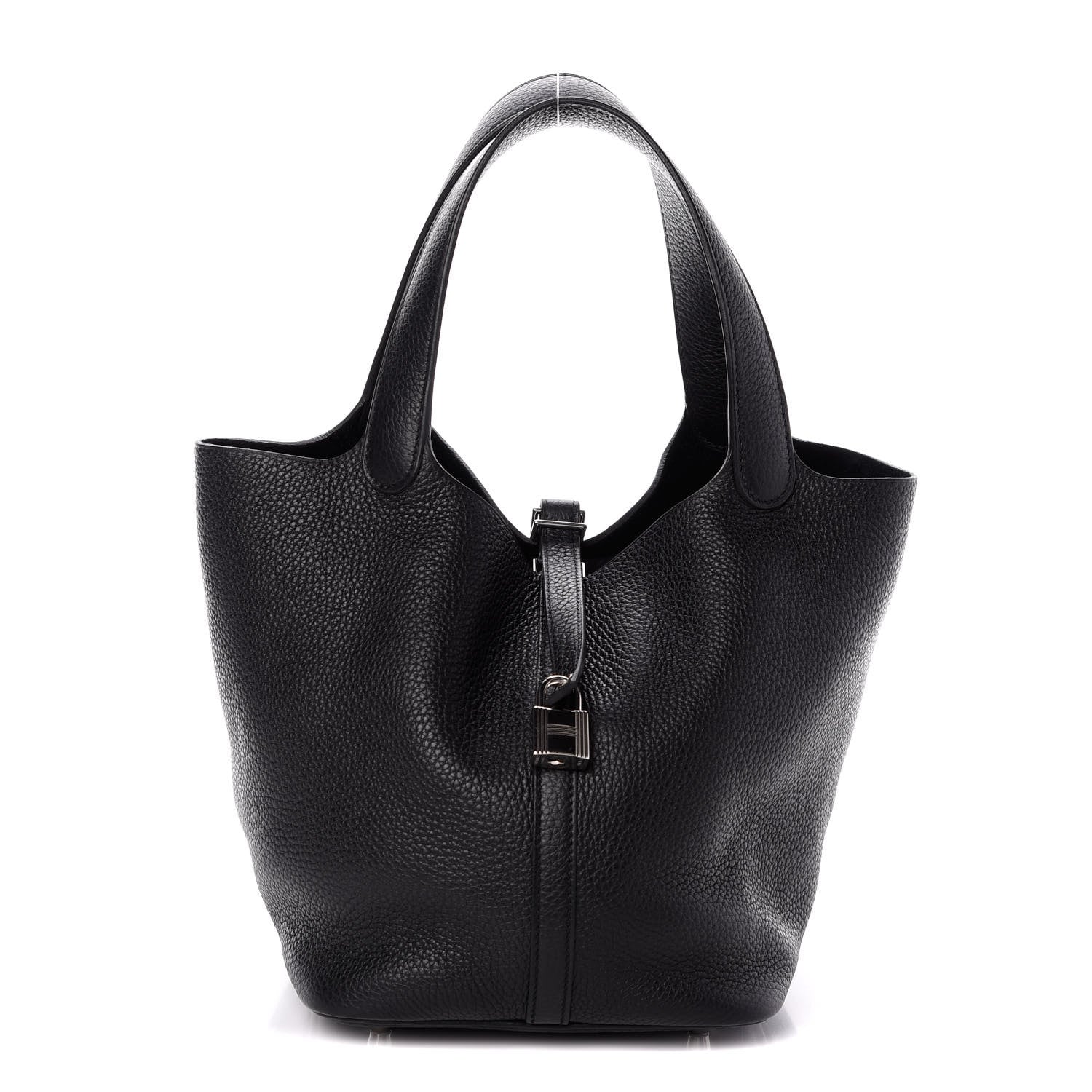 Hermes Taurillon Clemence Picotin Lock 22 MM Black 1 of 10
