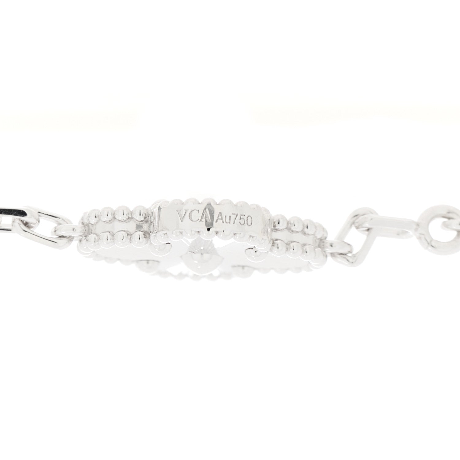 Van Cleef & Arpels 18K White Gold 5 Motifs Guilloche Vintage Alhambra Bracelet 3 of 7