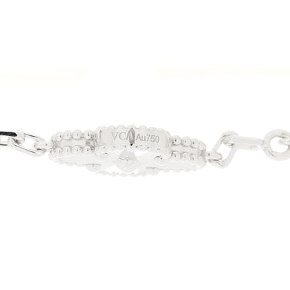 Van Cleef & Arpels 18K White Gold 5 Motifs Guilloche Vintage Alhambra Bracelet 3 of 7