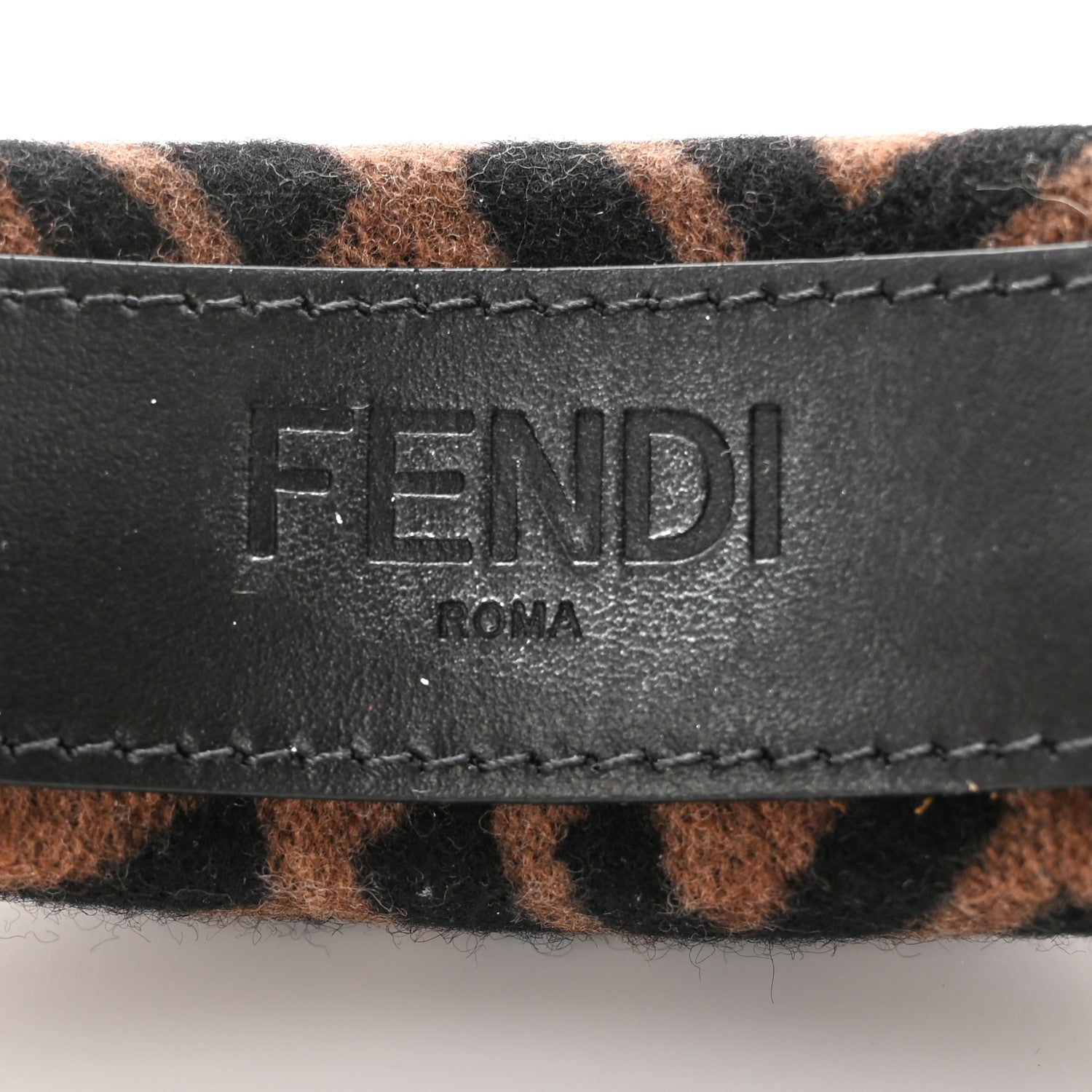 Fendi Wool Cashmere FF Logo Headband Tobacco 4 of 6