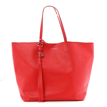 Alexander McQueen Grained Calfskin Skull Open Shopper Tote Red 1 of 11