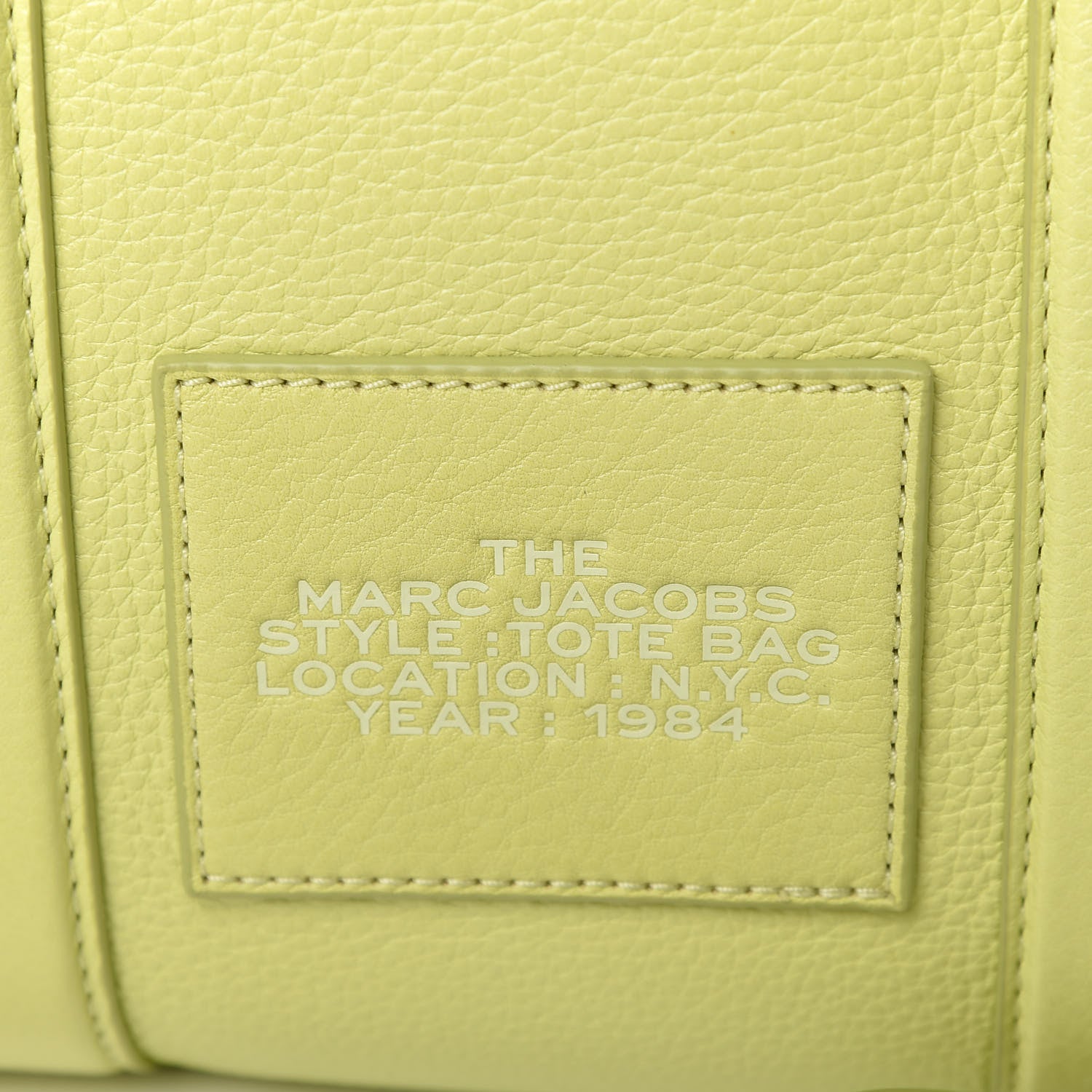 Marc Jacobs Natural Grain Calfskin Small Tote Shadow Lime 10 of 10