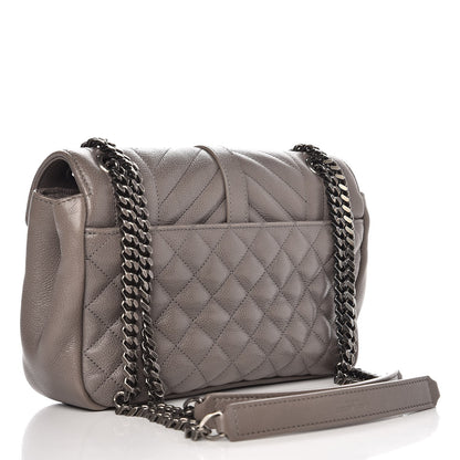 Saint Laurent Sheepskin Tri-Quilt Monogram Medium College Bag Gray 3 of 7