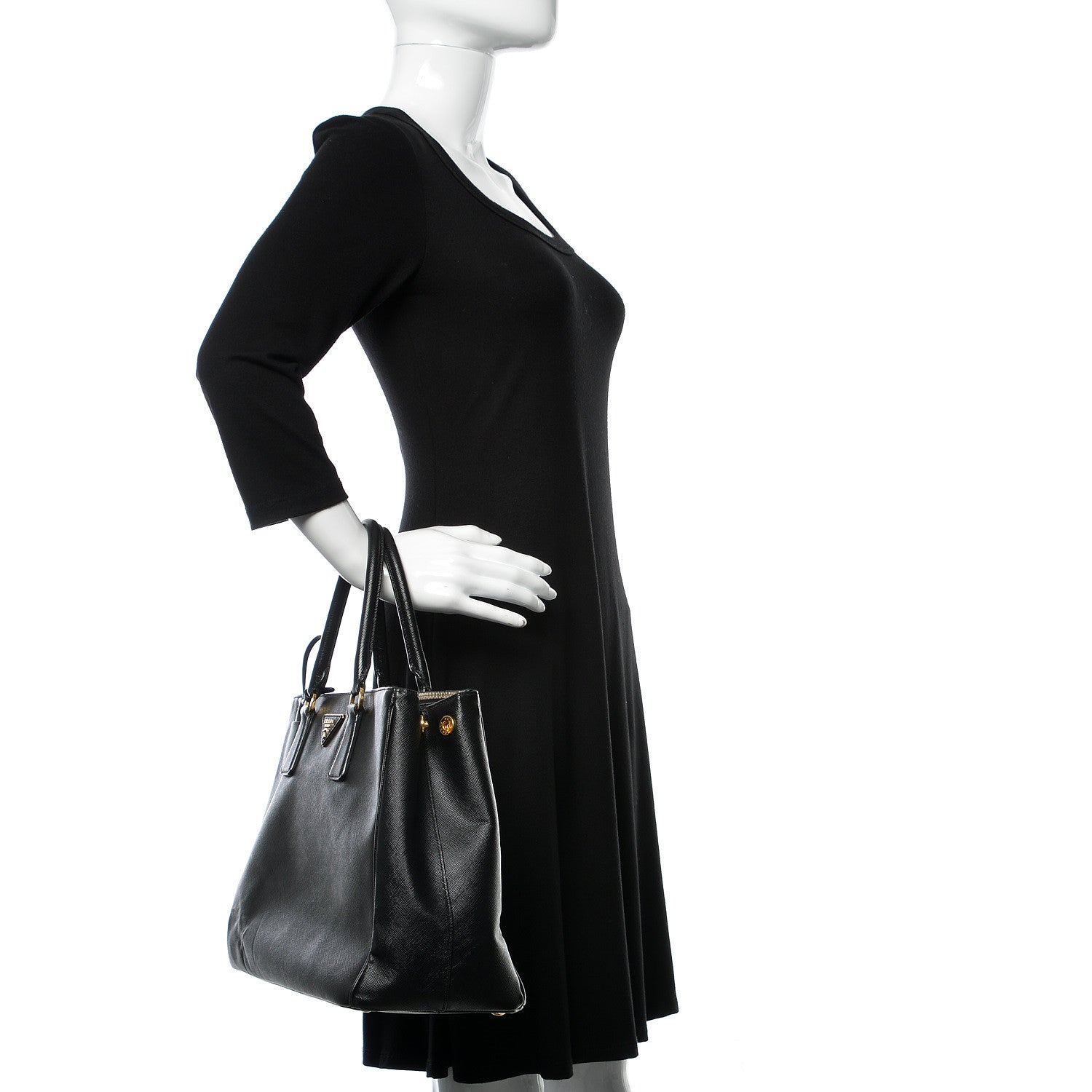 Prada Saffiano Large Galleria Double Zip Tote Black 2 of 14