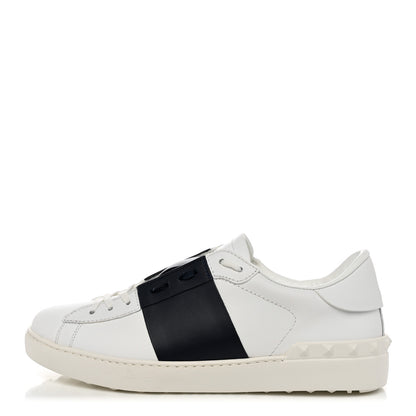 Valentino Garavani Calfskin Mens Rockstud Open Sneakers 43 White Black 1 of 9