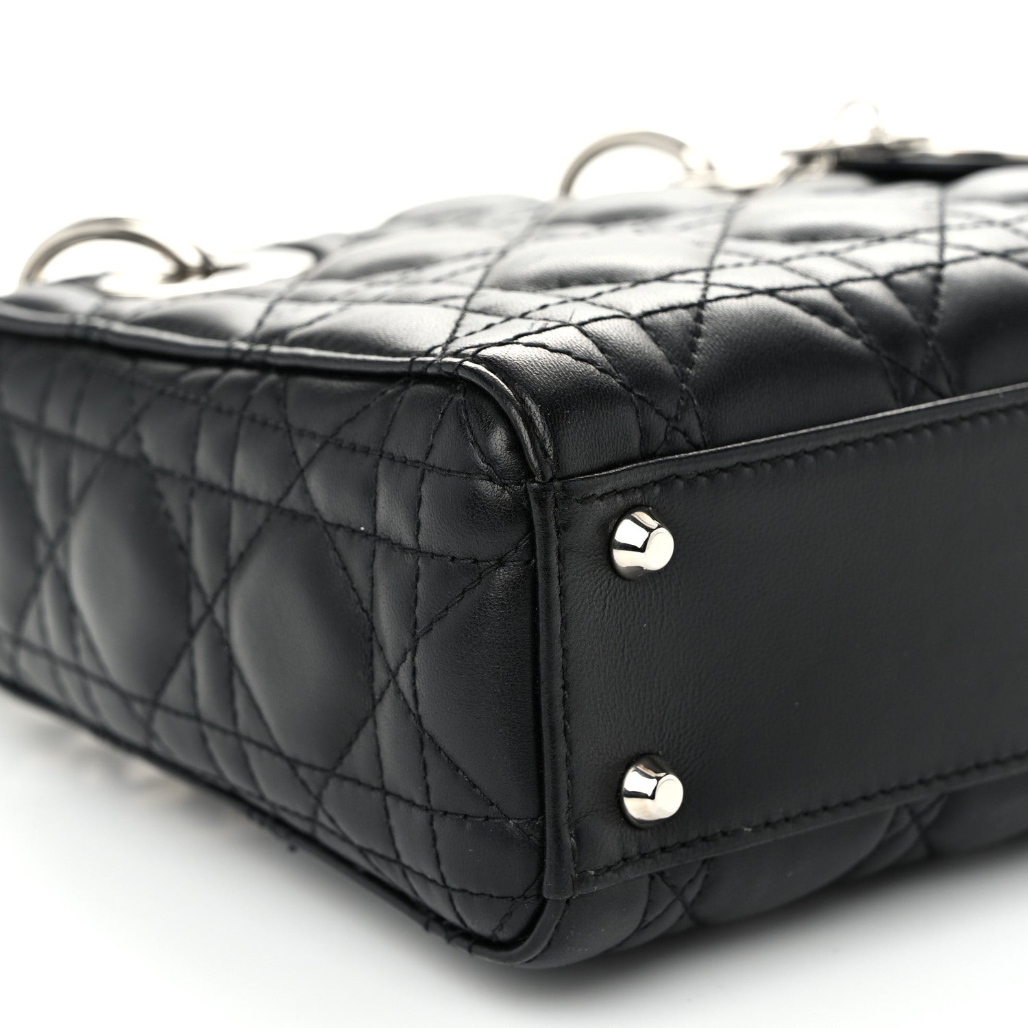Christian Dior Lambskin Cannage Mini Lady Dior Black 9 of 10