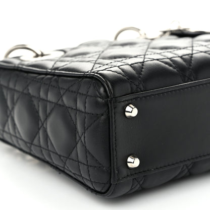 Christian Dior Lambskin Cannage Mini Lady Dior Black 9 of 10