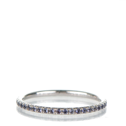 Tiffany 18K White Gold Iolite Metro Single Row Ring 6.5 1 of 5