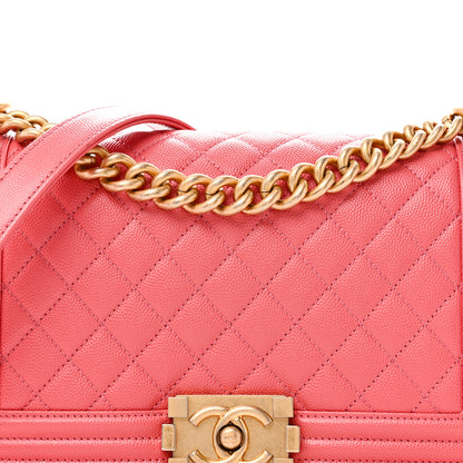 Chanel Caviar Quilted Medium Boy Flap Coral 8 of 10