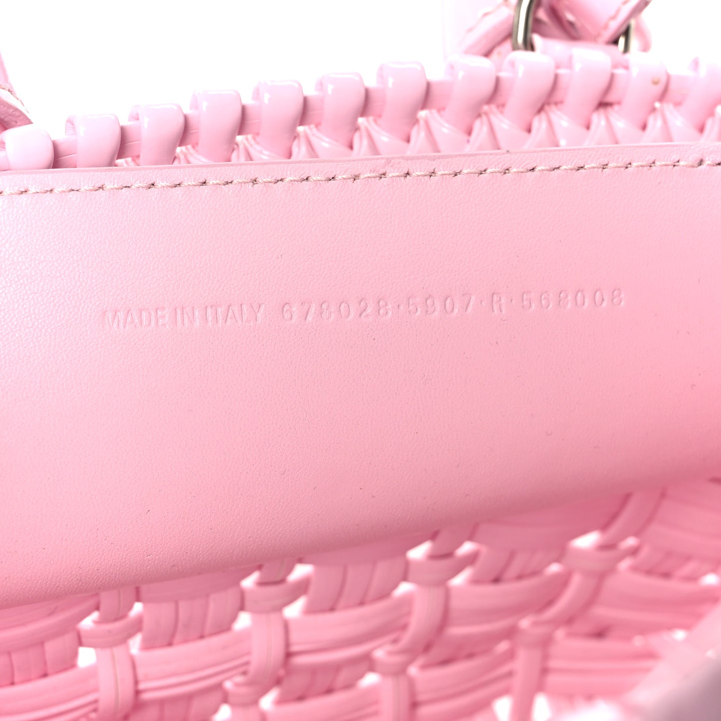 Faux Calfskin Braided Varnished XXS Bistro Basket Candy Pink