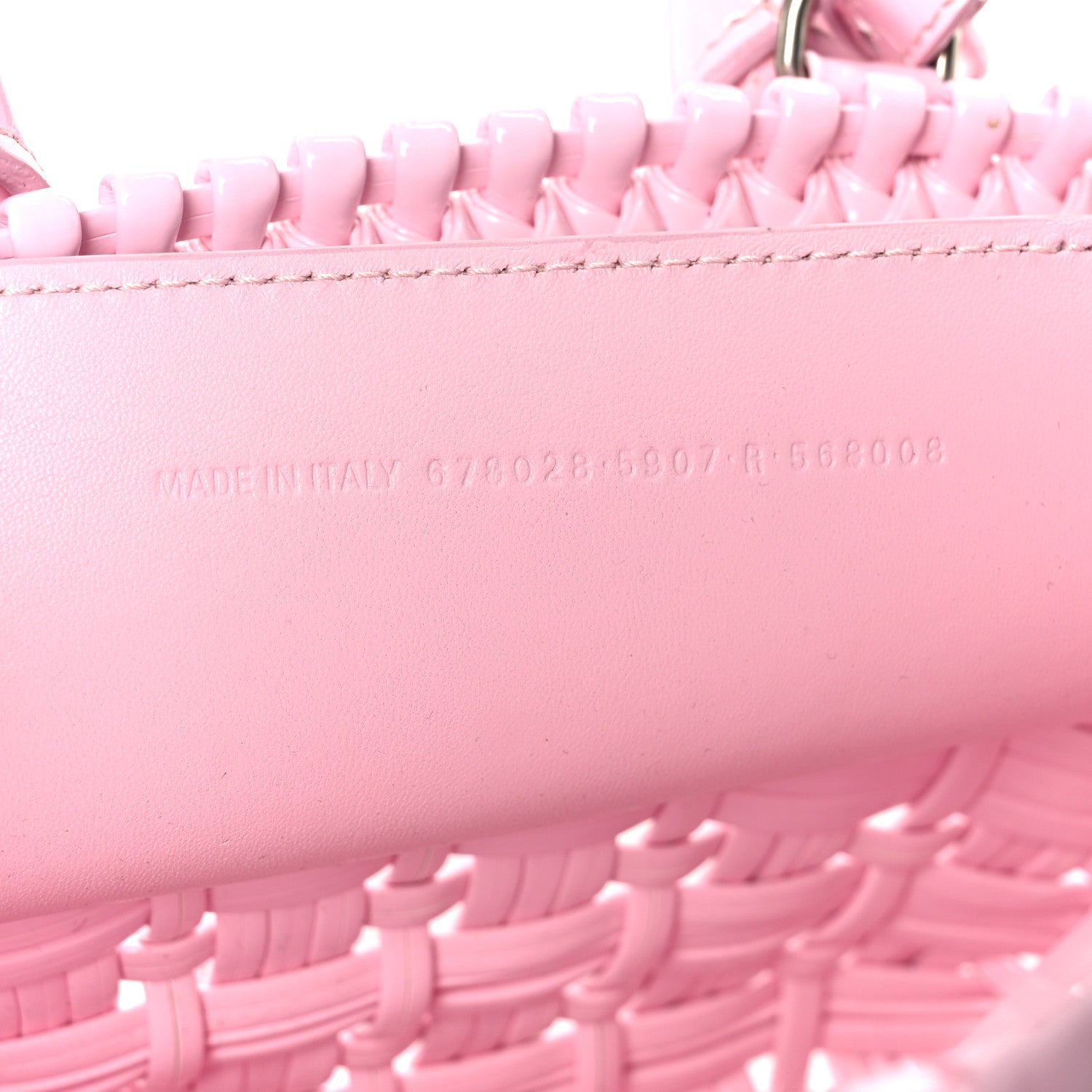Balenciaga Faux Calfskin Braided Varnished XXS Bistro Basket Candy Pink 7 of 10
