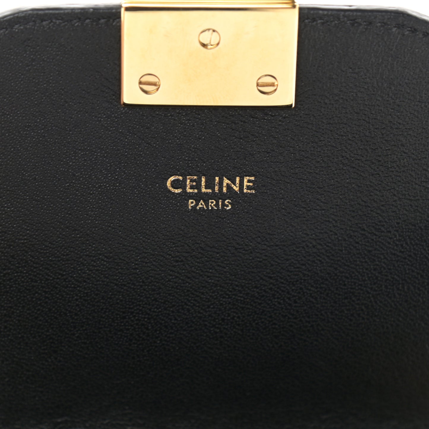 Shiny Calfskin Stripes Small C Bag Black