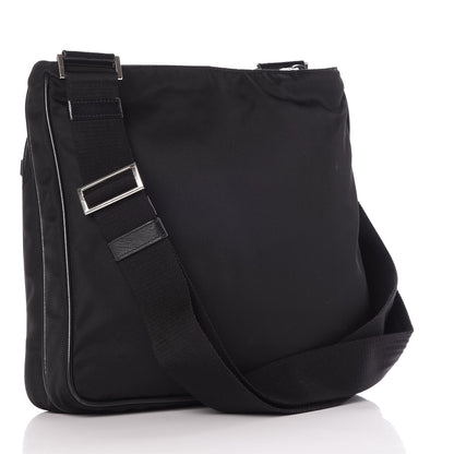 Prada Nylon Saffiano Flat Messenger Bag Black 3 of 9