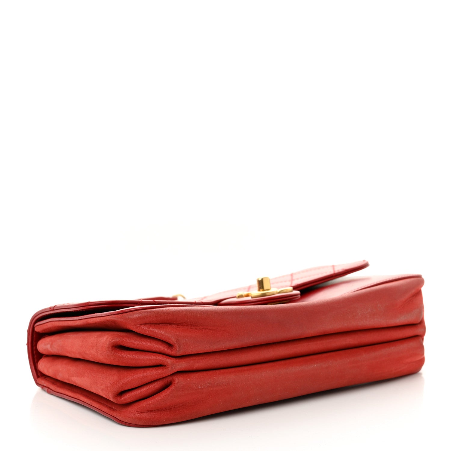 Chanel Iridescent Calfskin Quilted Small Straight Lined Flap Red 4 of 13
