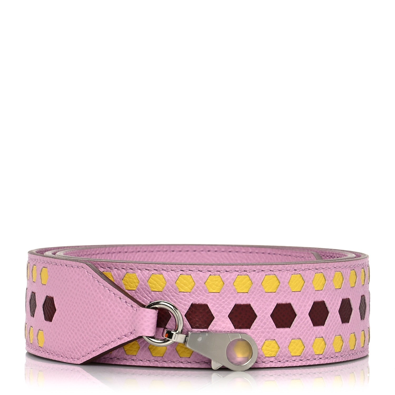 Hermes Epsom 30mm Hexagone Tressage Shoulder Strap Mauve Sylvestre Rouge H Jaune de Naples 1 of 5