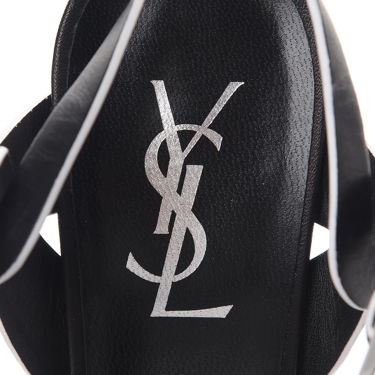 Saint Laurent Calfskin Tribute 105 Platform Sandals 37 Black White 7 of 10