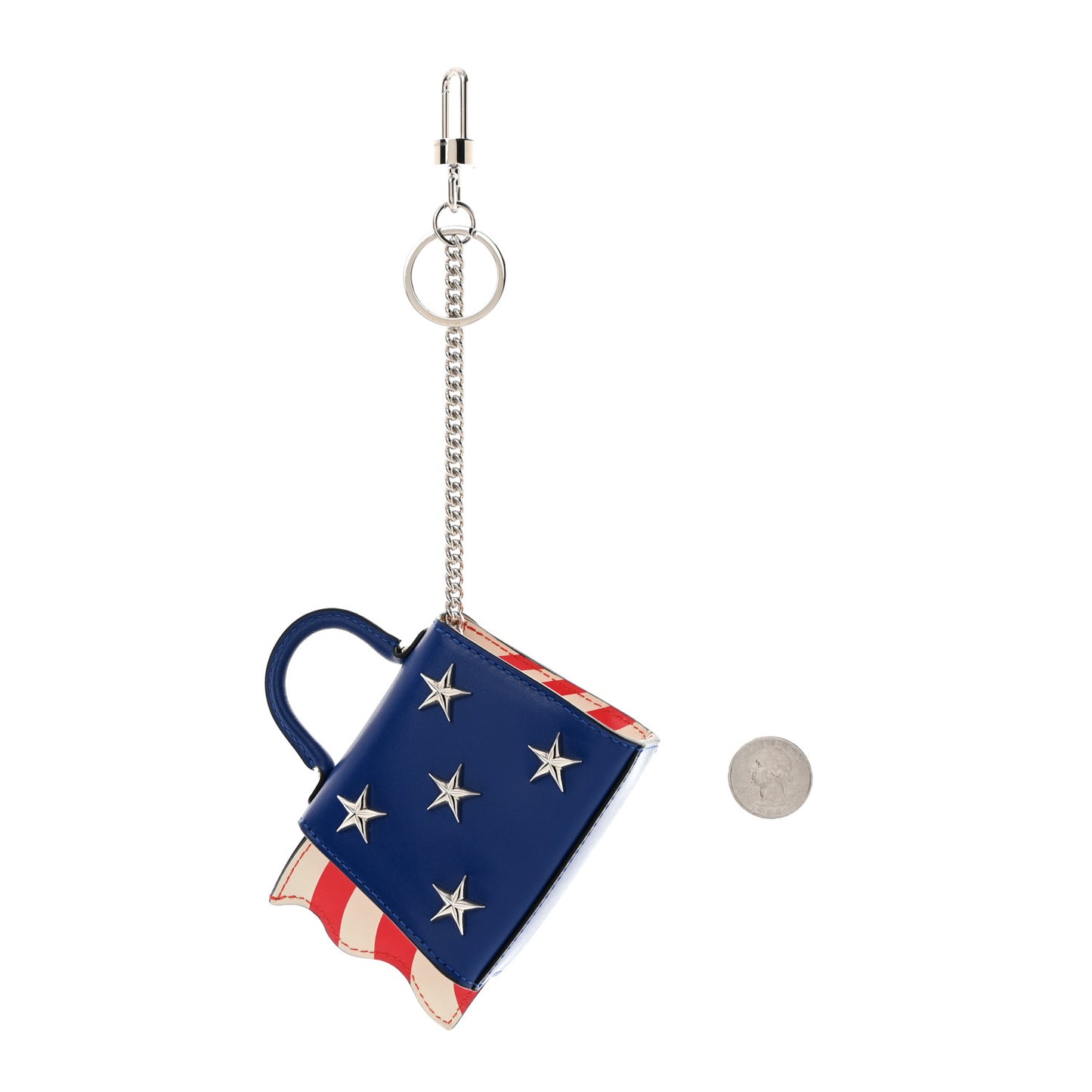 Box Calfskin Wonder Woman Mini Brillant Bag Charm Blue White Red
