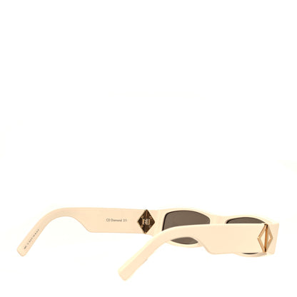 Christian Dior Acetate Rectangular CD Diamond S1I Sunglasses Ivory 4 of 9