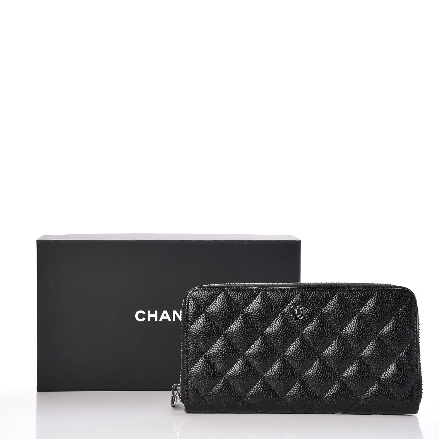 Chanel Caviar Quilted Large Gusset Zip Around Wallet Black 9 of 9