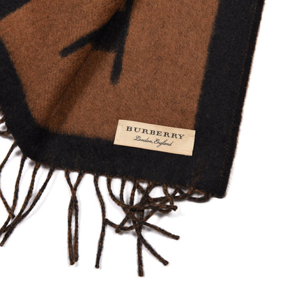 Burberry Wool Cashmere Logo Scarf Camel 3 of 4